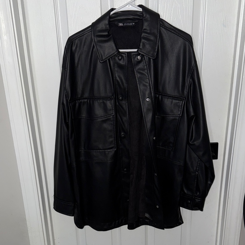 Zara Sleek Black Leather Jacket